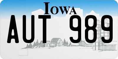 IA license plate AUT989