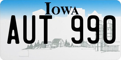IA license plate AUT990