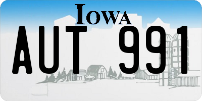 IA license plate AUT991
