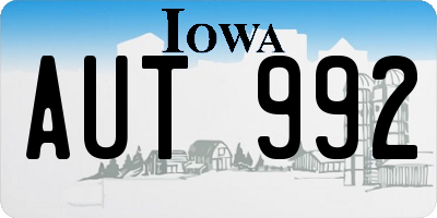 IA license plate AUT992