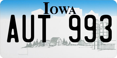 IA license plate AUT993