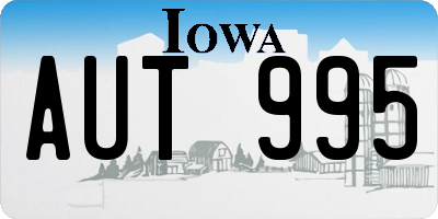 IA license plate AUT995