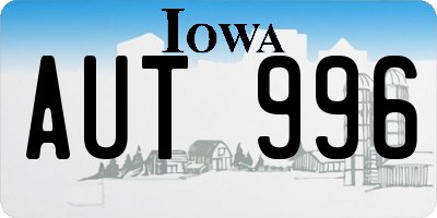 IA license plate AUT996