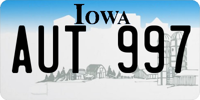 IA license plate AUT997