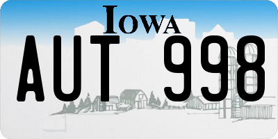 IA license plate AUT998