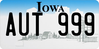 IA license plate AUT999