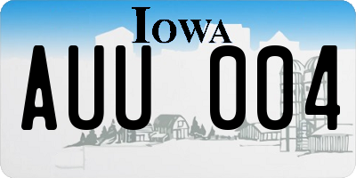 IA license plate AUU004