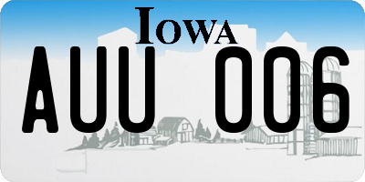 IA license plate AUU006