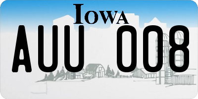 IA license plate AUU008