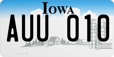 IA license plate AUU010