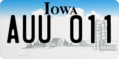 IA license plate AUU011