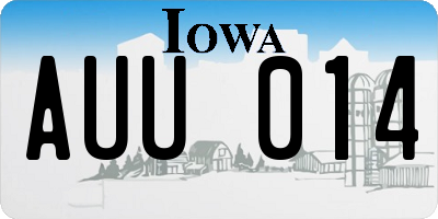 IA license plate AUU014
