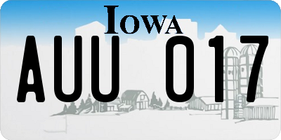 IA license plate AUU017