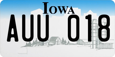 IA license plate AUU018