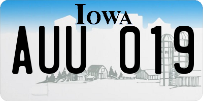 IA license plate AUU019