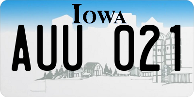 IA license plate AUU021
