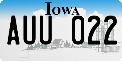 IA license plate AUU022