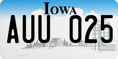 IA license plate AUU025