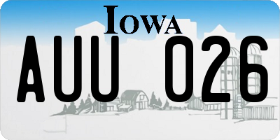 IA license plate AUU026