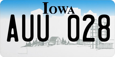 IA license plate AUU028