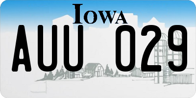 IA license plate AUU029