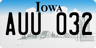 IA license plate AUU032