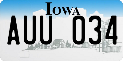 IA license plate AUU034