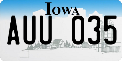 IA license plate AUU035
