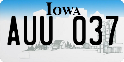 IA license plate AUU037