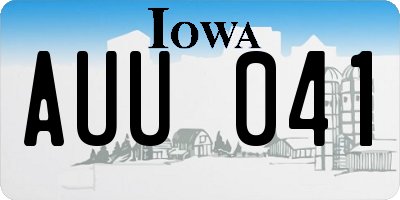 IA license plate AUU041