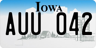IA license plate AUU042
