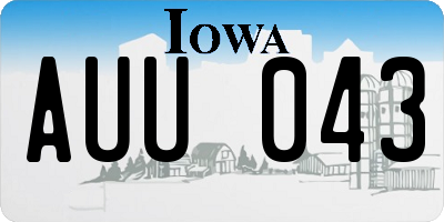 IA license plate AUU043