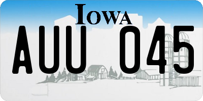 IA license plate AUU045
