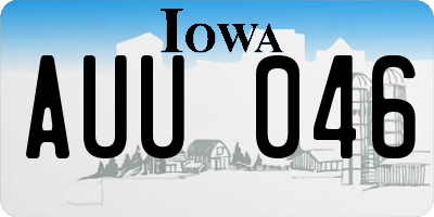 IA license plate AUU046