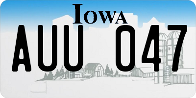 IA license plate AUU047