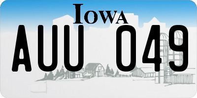 IA license plate AUU049