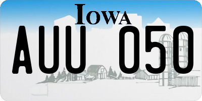 IA license plate AUU050
