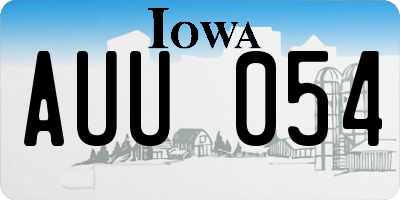 IA license plate AUU054
