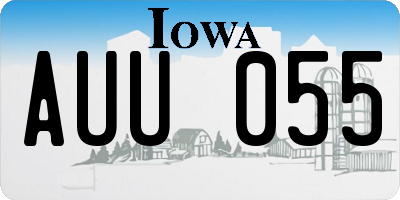 IA license plate AUU055