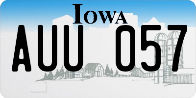 IA license plate AUU057