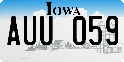 IA license plate AUU059
