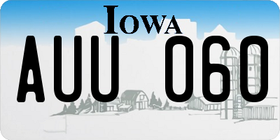 IA license plate AUU060