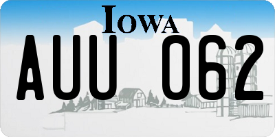 IA license plate AUU062