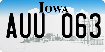 IA license plate AUU063