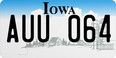 IA license plate AUU064