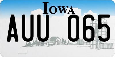 IA license plate AUU065