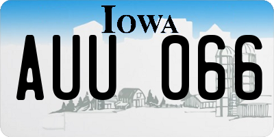 IA license plate AUU066