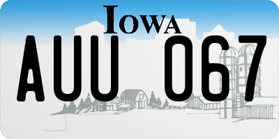 IA license plate AUU067