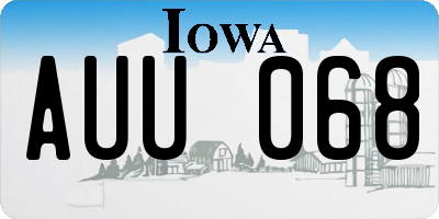 IA license plate AUU068