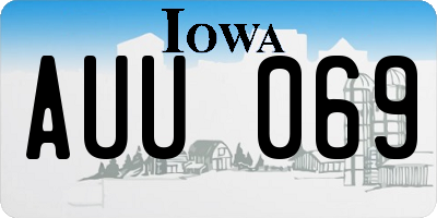 IA license plate AUU069
